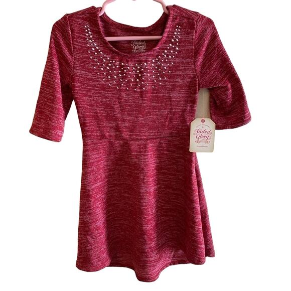 New Faded Glory Half Sleeve Fit & Flare Sweater Dresses Set Of 2 Size XS (4-5) - Picture 1 of 7